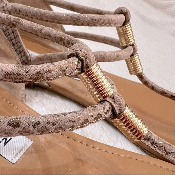 Steve Madden Light Brown and Gold Toned Rantt Sandals Size 6.5 - Picture 12 of 13